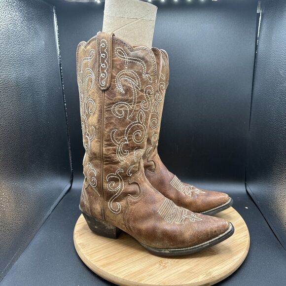 Justin Puma Western Cowgirl Boots Womens Size 8.5 B L2703 Tan - Picture 3 of 8